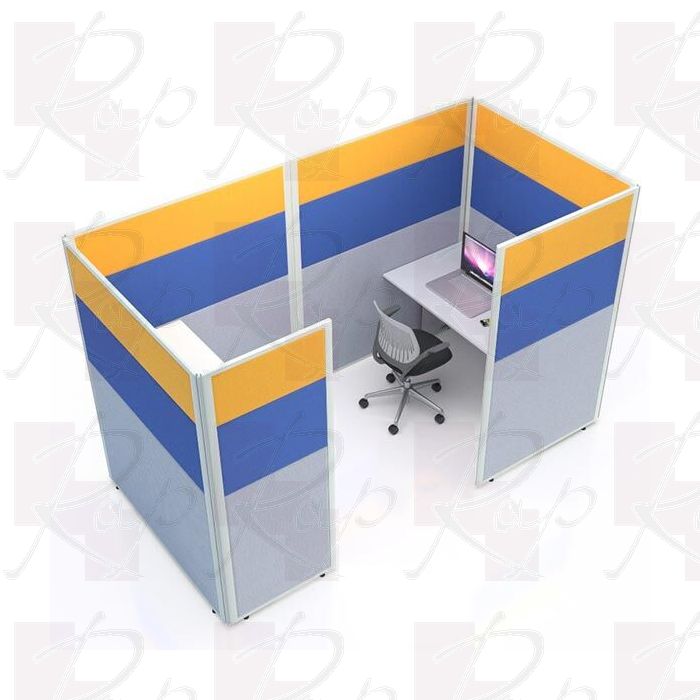 3 part acoustic office partitioning from the Concept range, used to create a single acoustic cubicle.