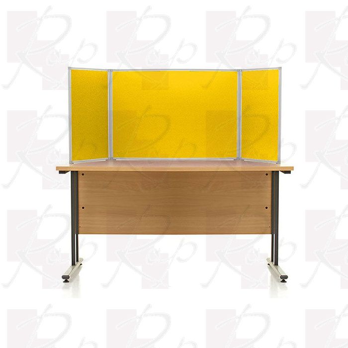 Event+ pinnable landscape table top display boards with yellow fabric 