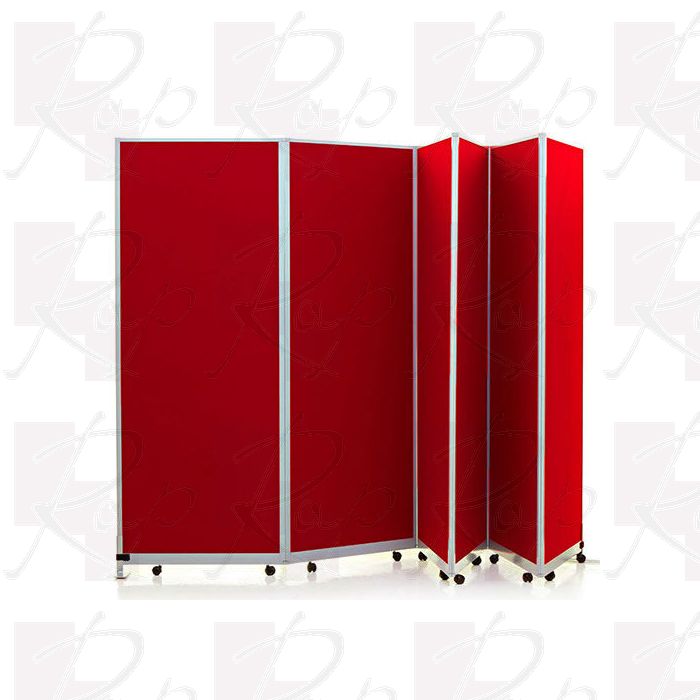 1500mm high mobile screens with red loop nylon fabric