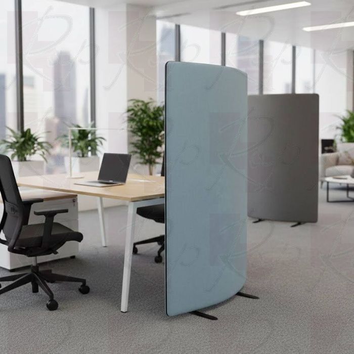 Curve acoustic screen divider with a layer of 24mm acoustic foam 