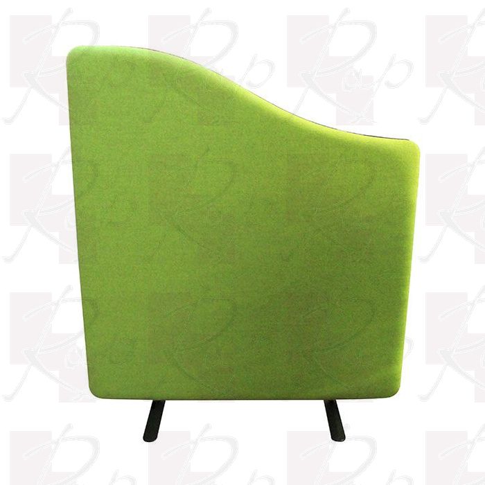 Wavetop acoustic office partition screens with lime green fabric, from the Nova range 