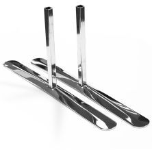 Stabilising feet with a chrome finish