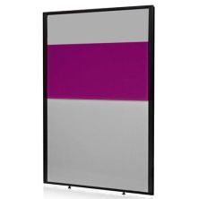 2m high, 3 part acoustic partition from the Concept office screen range with grey and merlot fabric