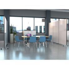 Laminate Flexi-Screen foldable room dividers dividing an open plan office for a training area
