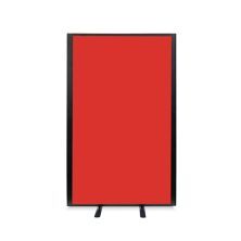 Acoustic office partitions 1800mm high. Complete with red fabric and black aluminium frame.
