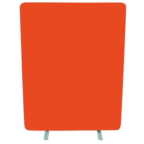 Delta deluxe acoustic office partitioning complete with orange fabric and blue piped edging for the signature finish.