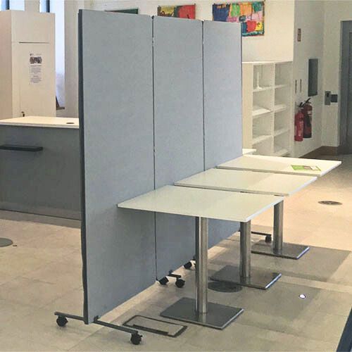 Grey matte laminate foldable room divider 