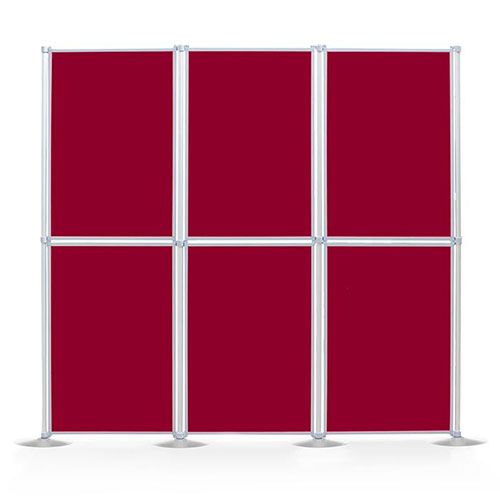 Linx Modular 6 Panel display board kit with aluminium poles and bases.