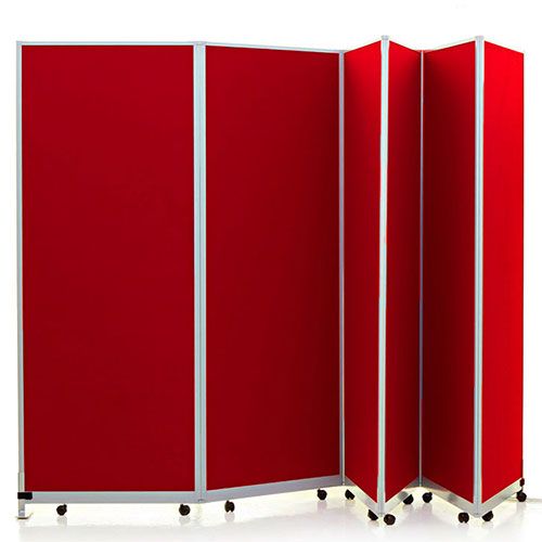 1500mm high mobile screens with red loop nylon fabric