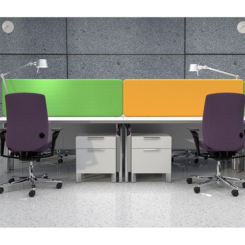 Green and yellow Delta Acoustic Desktop Dividers