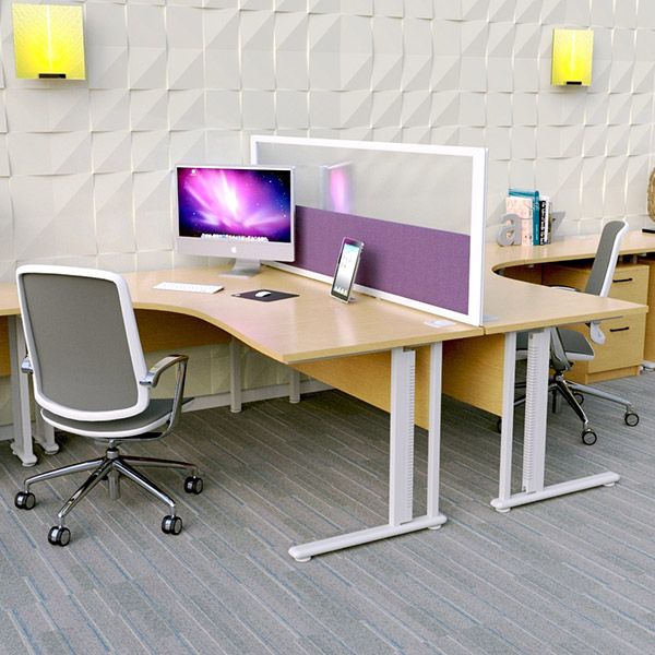 Morton+ Vision Desktop Screens. Acrylic top panels and acoustic base panel 