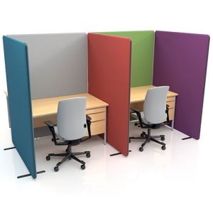 Nova Deluxe Acoustic Office Screens, with acoustic fabric and acoustic double layered foam. 