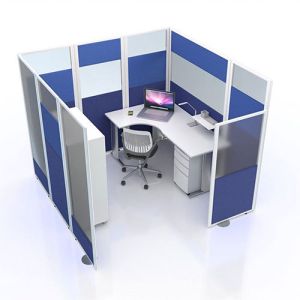 Acoustic and vision screen office privacy pod, created with morton and concept glazed and acoustic office partitions 