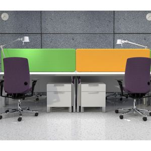 Green and yellow Delta Acoustic Desktop Dividers