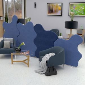 Delta Acoustic Office Screens are manufactured using 24mm acoustic foam on either side and upholstered in your chosen fabric