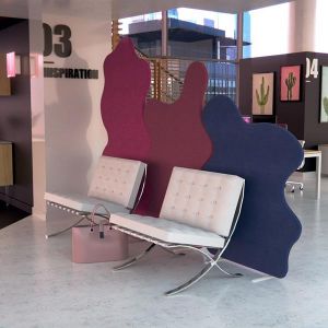 Delta Cloud Acoustic Office Dividers can be used to divide large open spaces and provide privacy