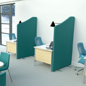 Delta Wavetop office Dividers, using double layered acoustic foam for maximum acoustic properties 