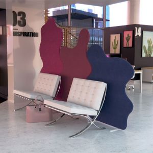 Delta Cloud Acoustic Office Dividers can be used to divide large open spaces and provide privacy