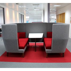 Entente Media Booth 2 seater including partition and table