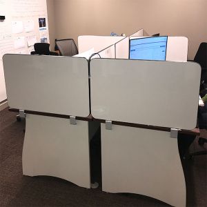 Omega wipe clean, laminate screen for social distancing. 