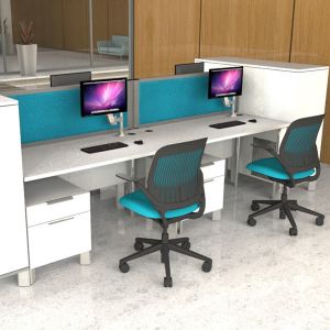 Acoustic office desk divider from the Morton Acoustic Range. 