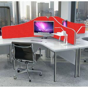 Omega+ acoustic desk divider, with 12mm acoustic foam on both sides of the screen 