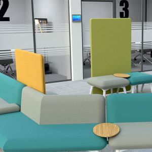 1.6m high acoustic office partitioning from the Delta range. 