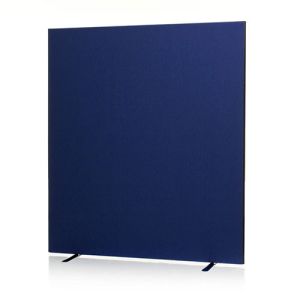Acoustic panels from a affordable office screen range, complete with dark blue fabric and black edging.