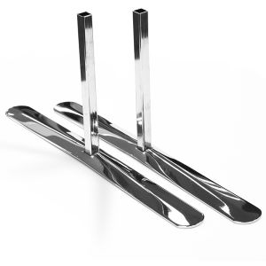 Stabilising feet with a chrome finish