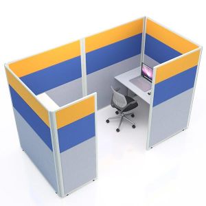 3 part acoustic office partitioning from the Concept range, used to create a single acoustic cubicle.