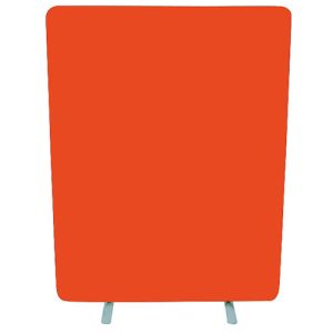 Delta deluxe acoustic office partitioning complete with orange fabric and blue piped edging for the signature finish.