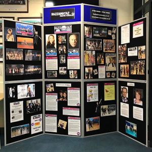 Event 8 Panel Folding Display Boards with black loop nylon fabric, with printed posters