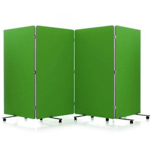 Flexi-screen foldable room divider in a green loop nylon fabric