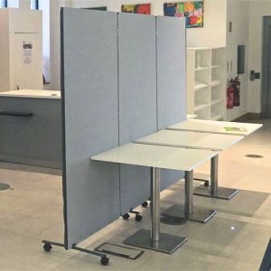 Grey matte laminate foldable room divider 