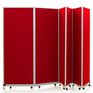 1500mm high mobile screens with red loop nylon fabric