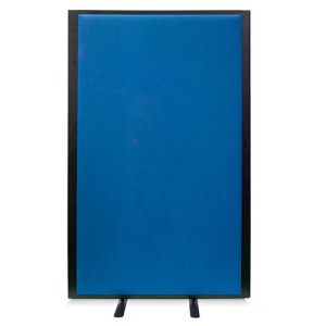 Morton Acoustic free standing screens, manufactured with blue fabric and black powder coated aluminium frame.