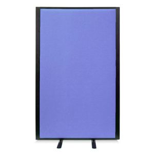 Morton acoustic free standing screens with purple drift fabric and black powder coated aluminium