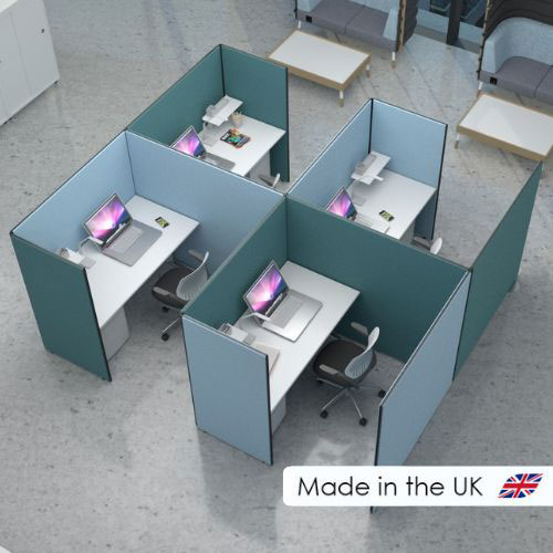 Budget Acoustic Office Partitions make the perfect privacy work pods in an open plan office