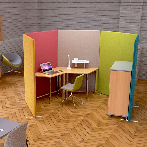 Delta Acoustic Office Screens add a bright, fun feel to your office whilst soaking up sound